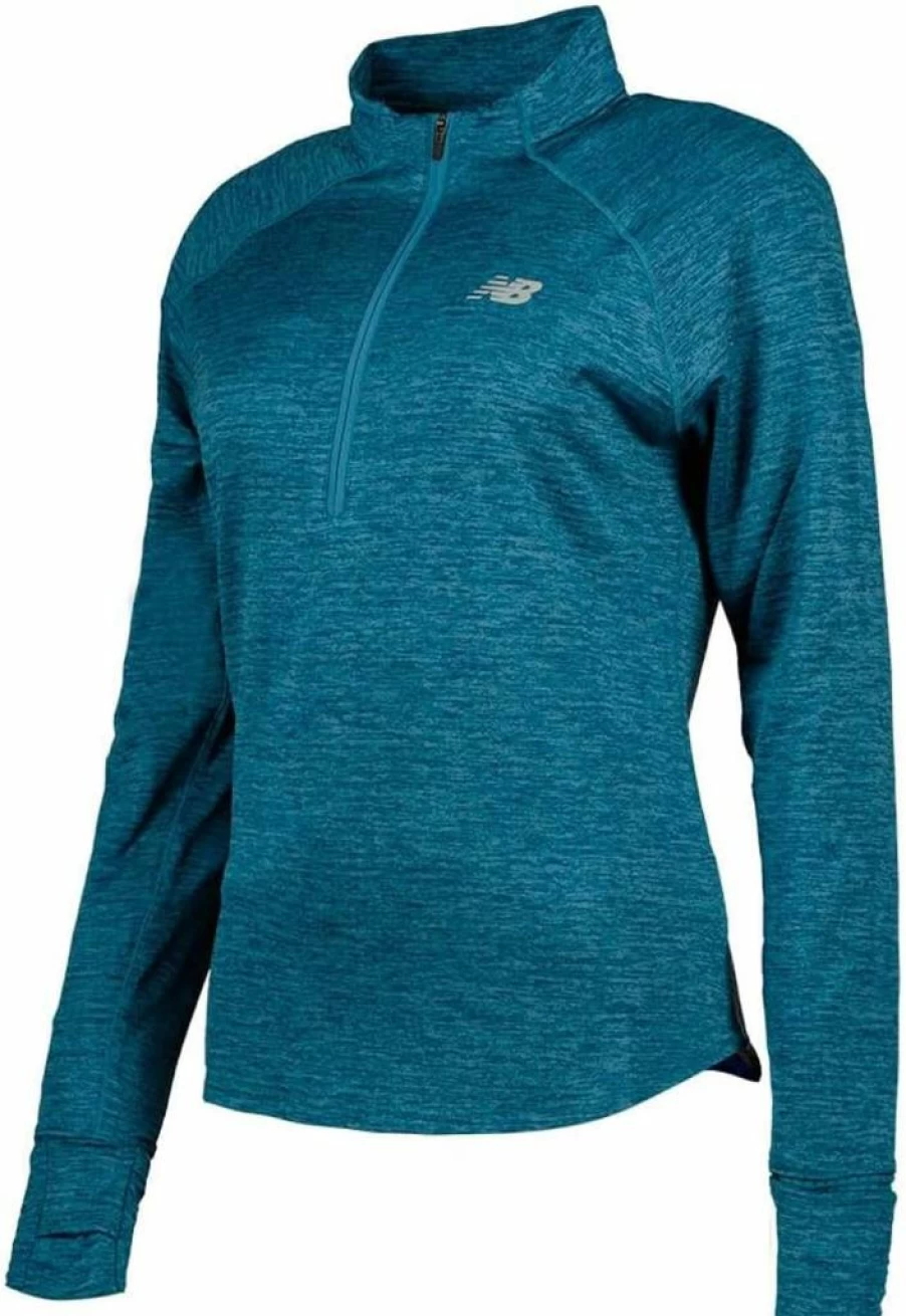 New Balance Women's Athletic Half Zip Sweatshirt with Heat Grid Technology