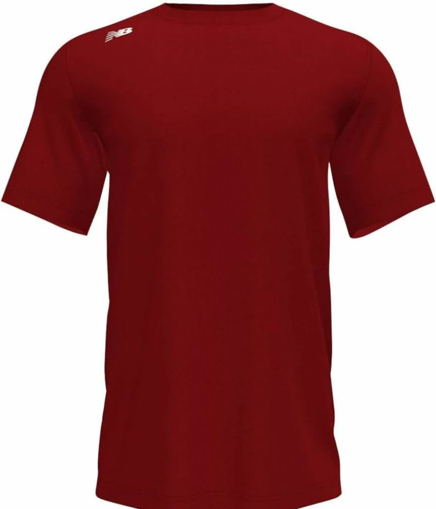 New Balance Men's Maroon Tech Baseball T-Shirt - Moisture Wicking Athletic Top - Size L