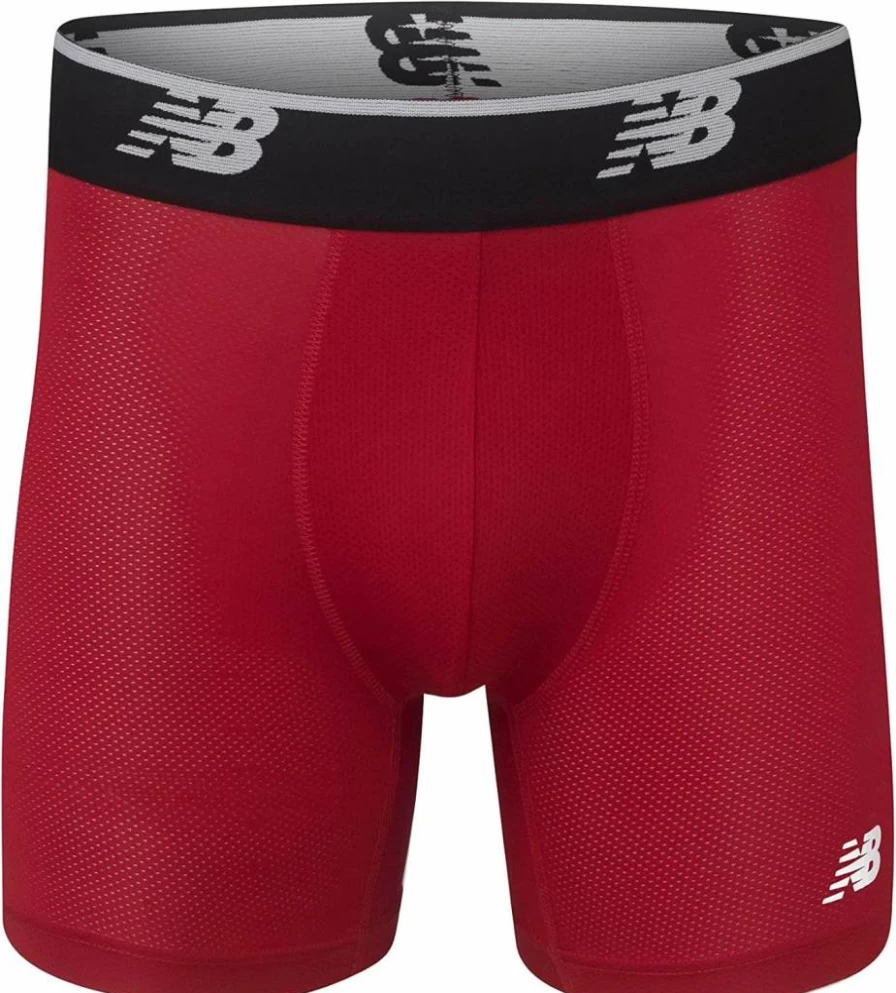 New Balance Men's 3-Pack Ultra Soft Performance Boxer Briefs - No Fly 6" Underwear