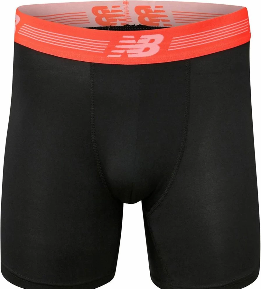 New Balance Men's 6-Inch Boxer Briefs 4-Pack - Moisture-Wicking Athletic Underwear for Sports & Comfort