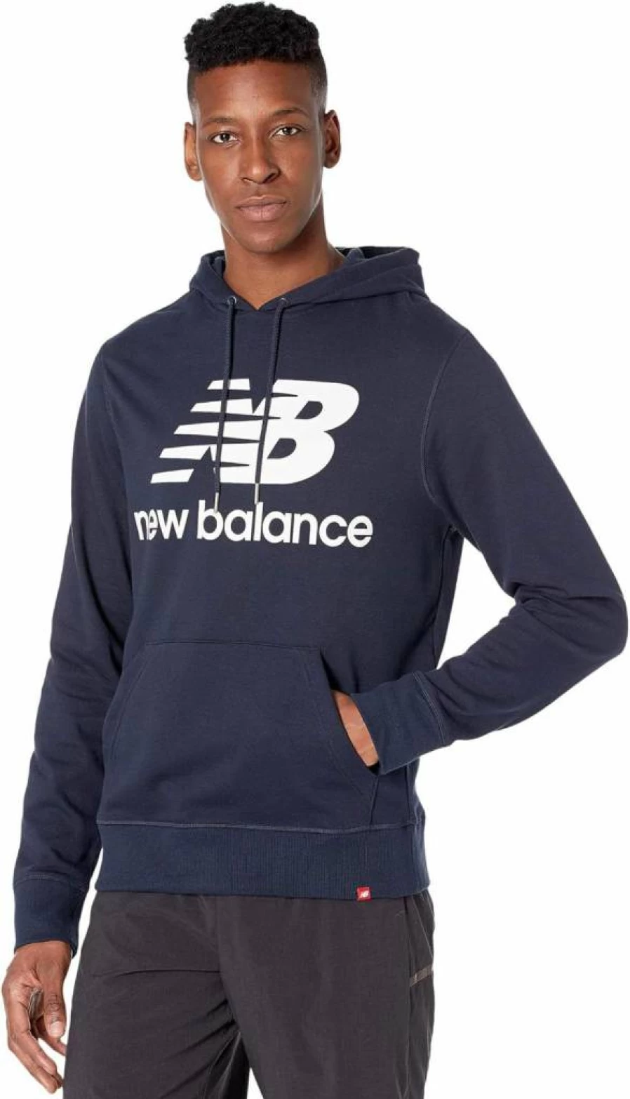 New Balance Men's Essential Logo Hoodie - Comfortable Pullover Sweatshirt for Casual Wear