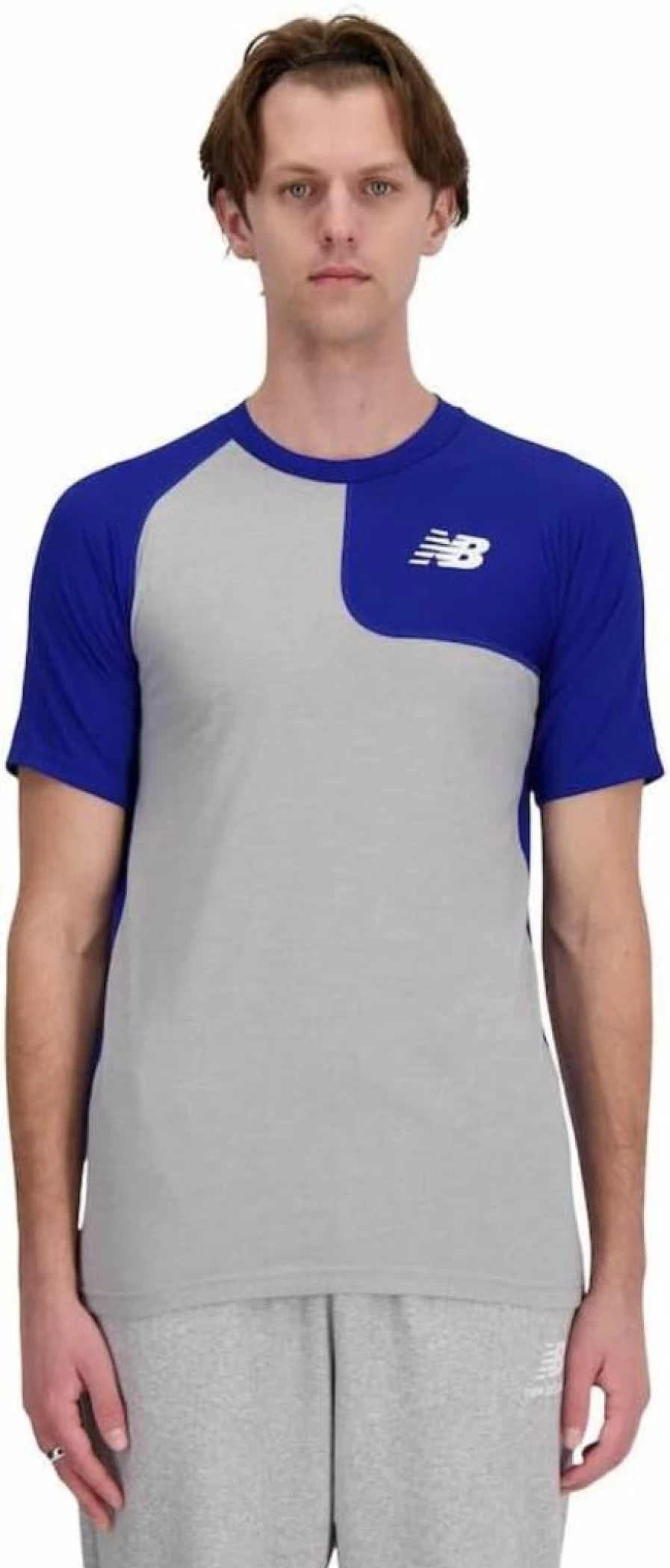 New Balance Men's Asymmetrical Baseball Jersey Top Left Chest Logo Performance Shirt