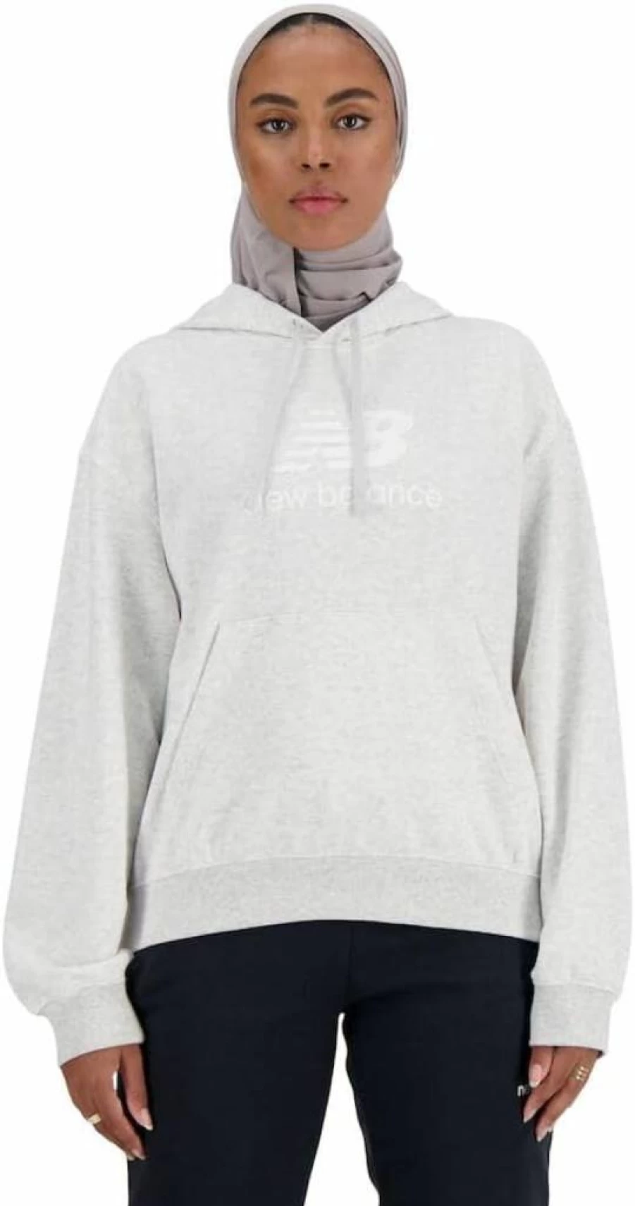 New Balance Women's French Terry Hoodie - Sport Essentials Logo Sweatshirt