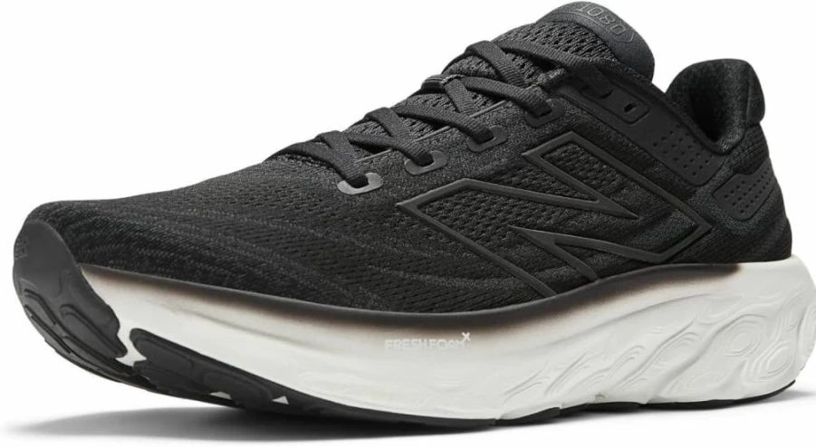 New Balance M1080K13 Men's Running Shoes - Black/White, Size 10.5 | Lightweight & Cushioned for Comfort