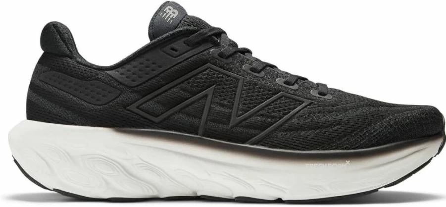 New Balance M1080K13 Men's Running Shoes - Black/White, Size 10.5 | Lightweight & Cushioned for Comfort