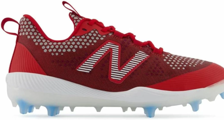 New Balance Men's Comp V3 TPU Baseball Cleats - Red, Lightweight & Durable for Enhanced Performance