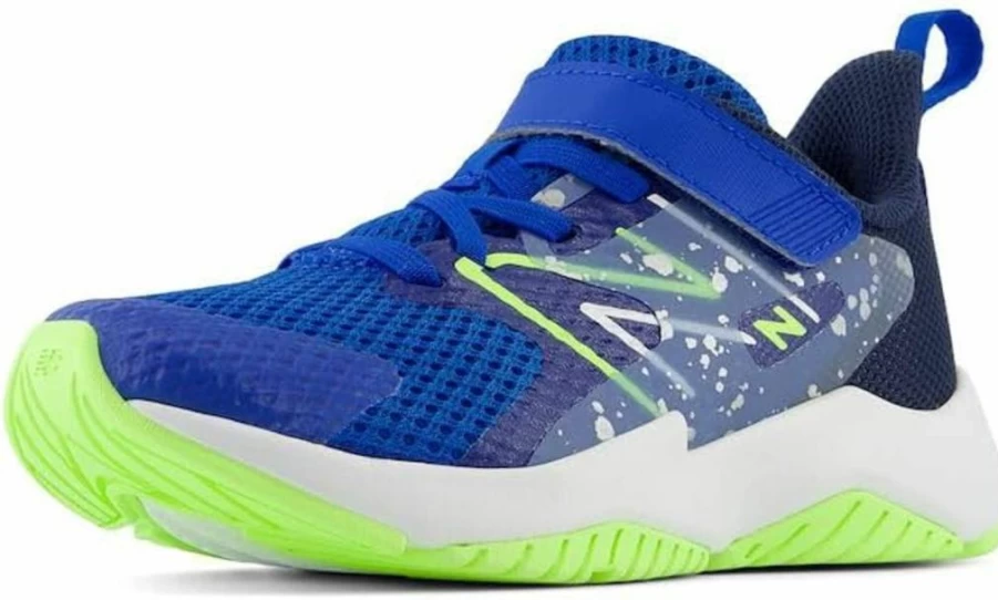 New Balance Kids Rave Run V2 Bungee Lace Sneakers with Adjustable Top Strap
