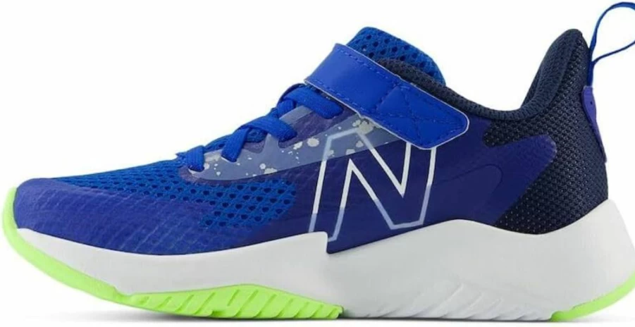 New Balance Kids Rave Run V2 Bungee Lace Sneakers with Adjustable Top Strap