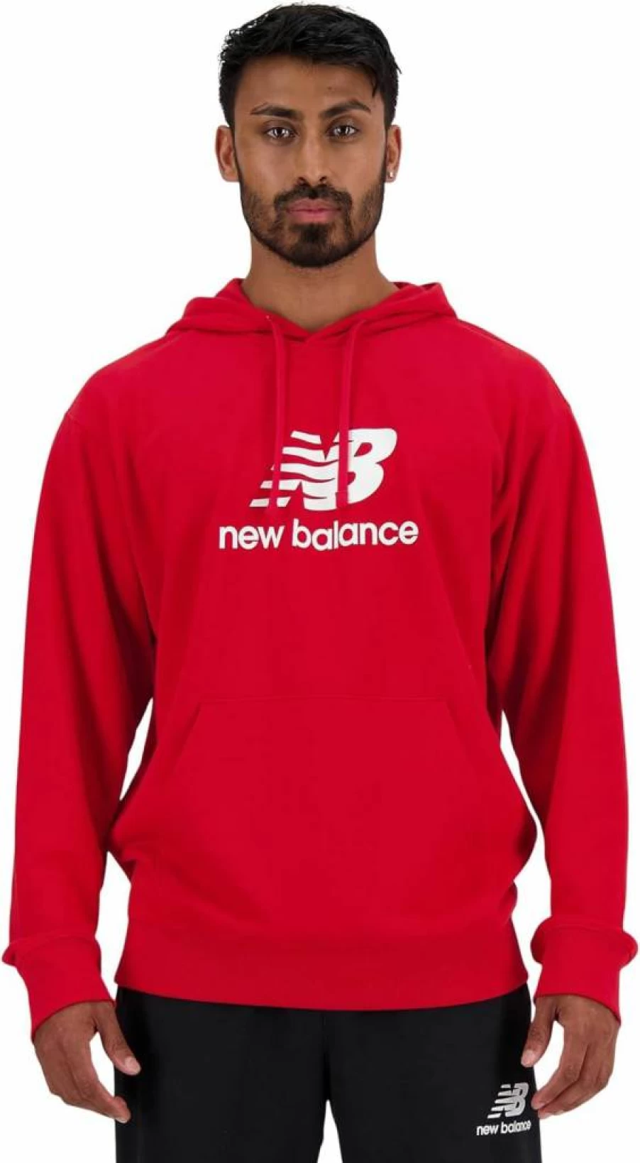 New Balance Men's Essential French Terry Hoodie with Logo - Sporty & Comfortable Pullover Sweatshirt
