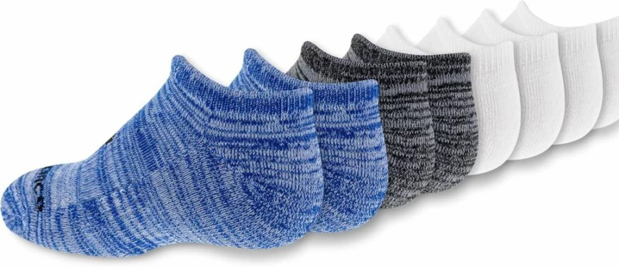 New Balance Kids' No Show Socks 8-Pack - Breathable Mesh with Arch Support for Comfort & Performance