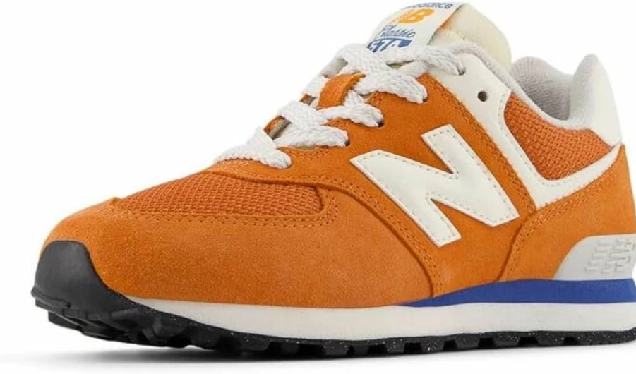 New Balance Kids' 574 V1 Lightweight Comfortable Lace-Up Sneakers for Boys and Girls