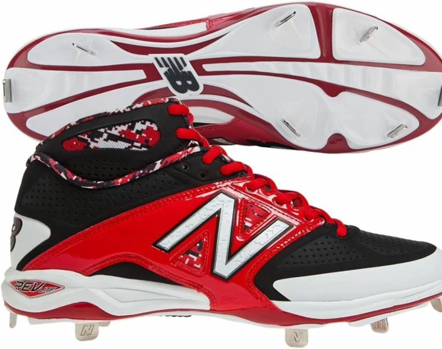 New Balance M4040 Metal Cleats Baseball Shoes for Men - Mid Top Baseball Cleats for Enhanced Traction & Support