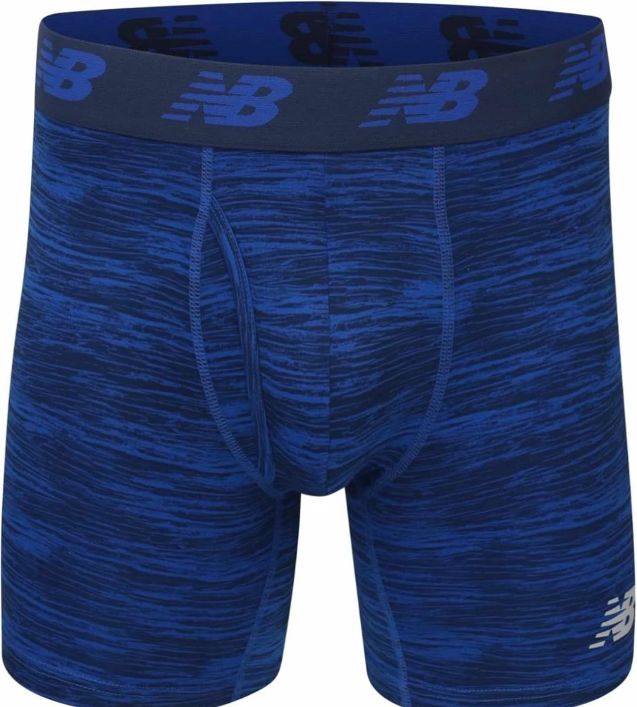 New Balance Men's 3-Pack Breathable Boxer Briefs with Fly, Moisture-Wicking Stretch Underwear, Soft Comfort Waistband for Active Lifestyle