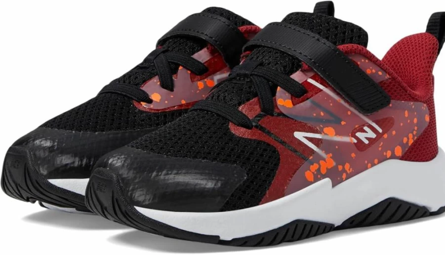 New Balance Kids Rave Run V2 Bungee Lace Sneakers with Adjustable Top Strap