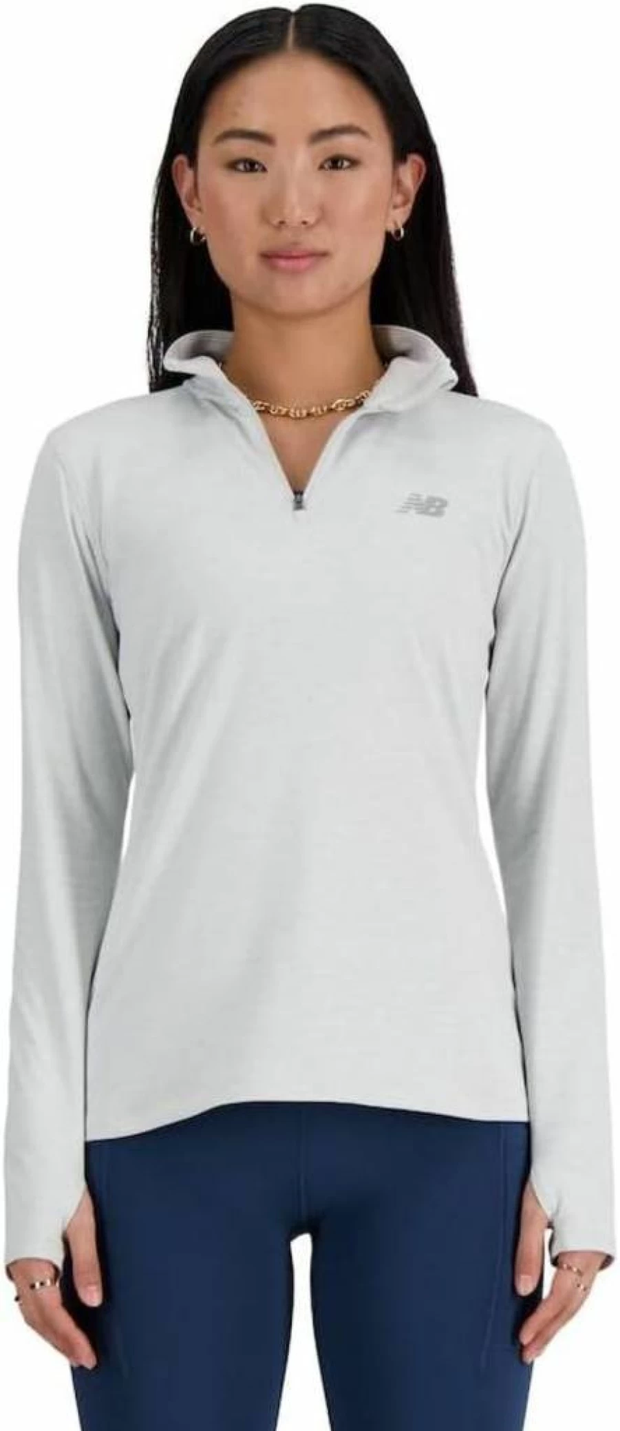 New Balance Women's Space Dye Quarter Zip Pullover - Sport Essentials Running Top