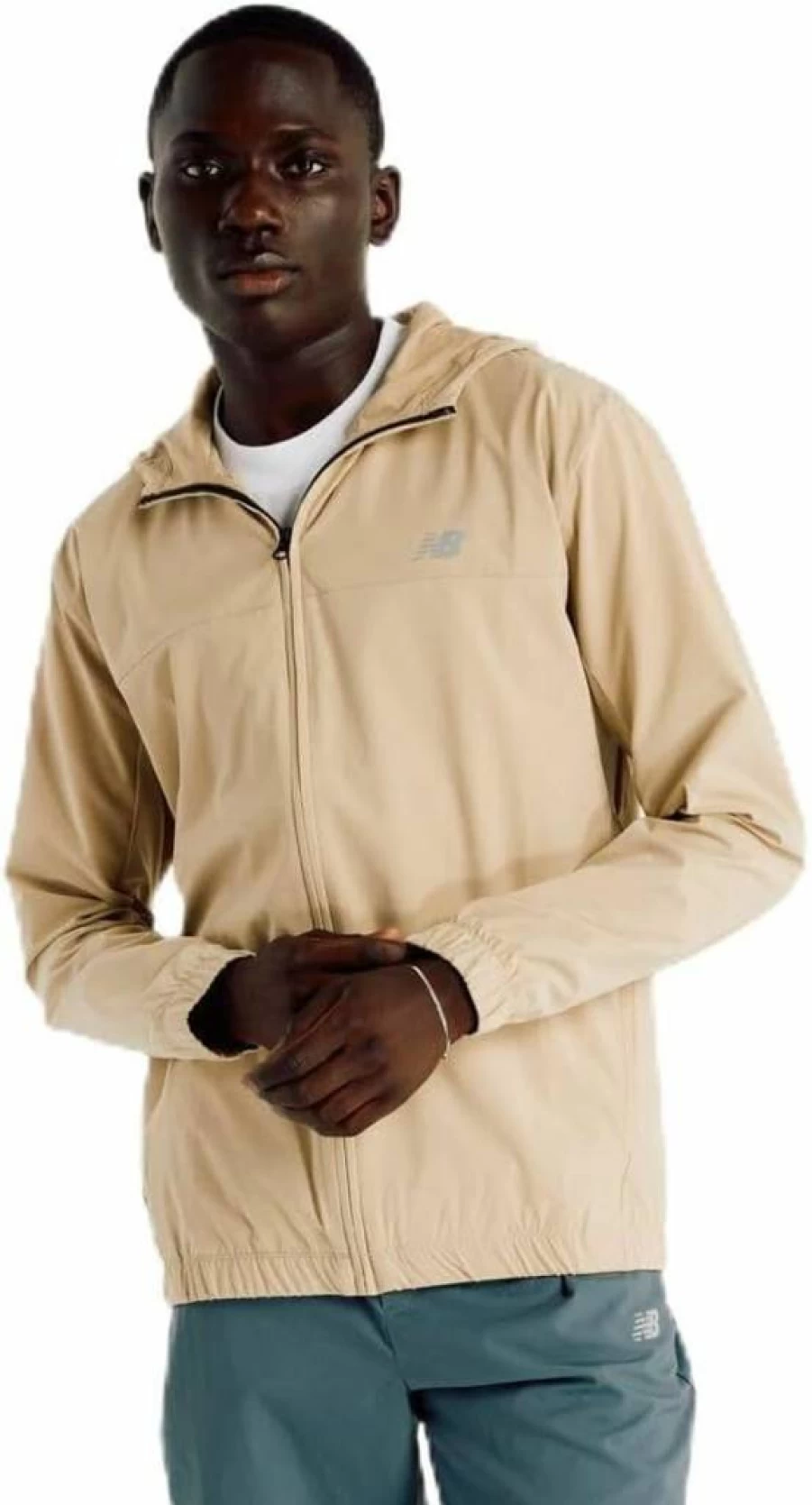 New Balance Men's Lightweight Woven Full-Zip Jacket with Breathable Fabric for Athletic Wear