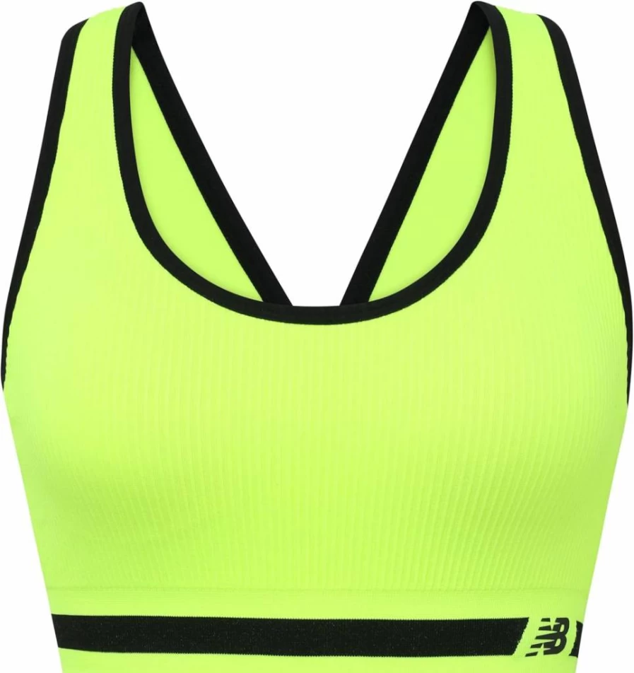 New Balance Women's Seamless Racerback Sports Bra - Textured Design & Breathable Workout Top