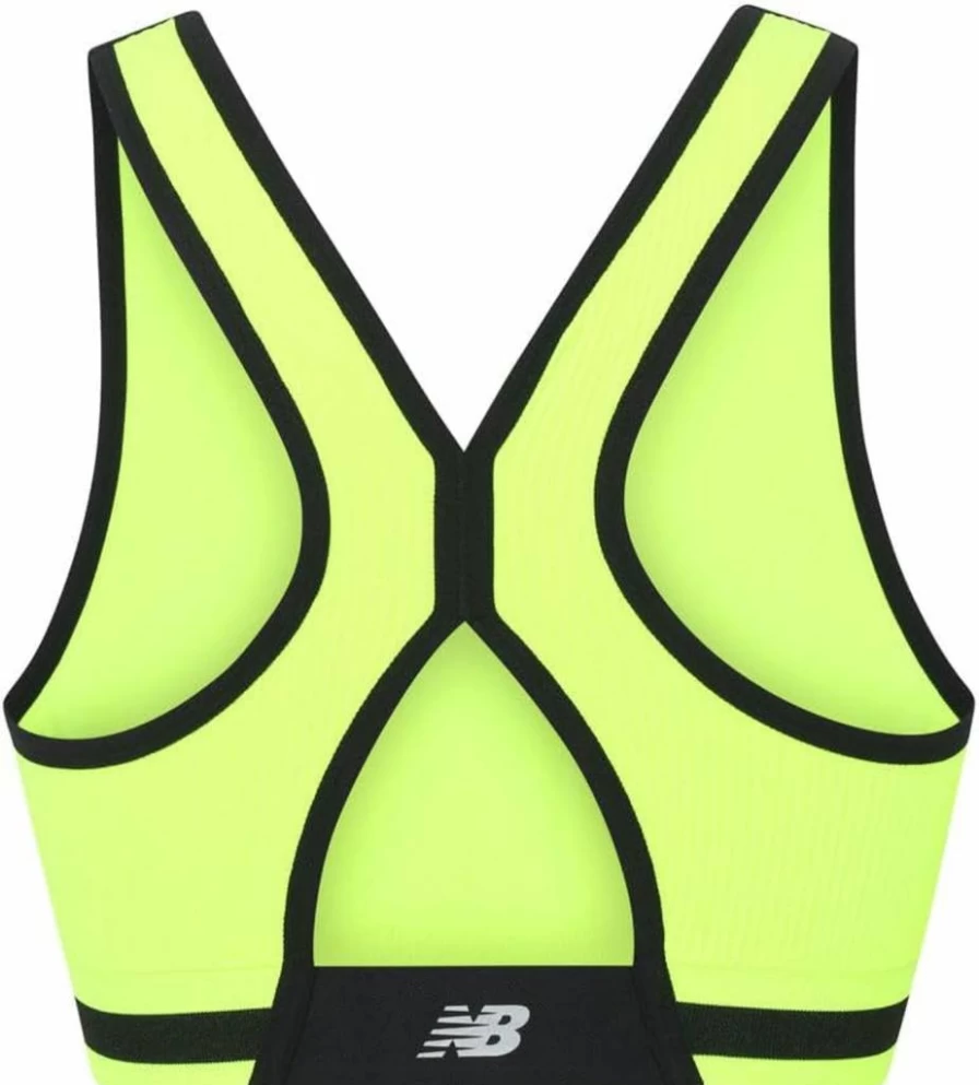 New Balance Women's Seamless Racerback Sports Bra - Textured Design & Breathable Workout Top