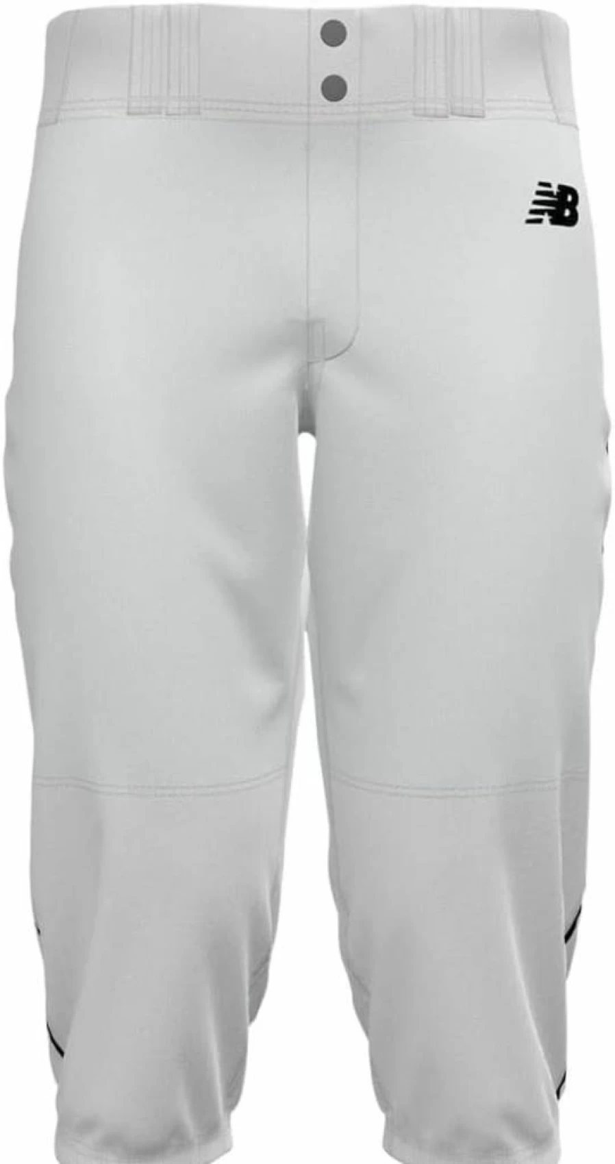 New Balance Men's Baseball Pants - Adversary 2.0 Knicker Style, White/Black, Size S