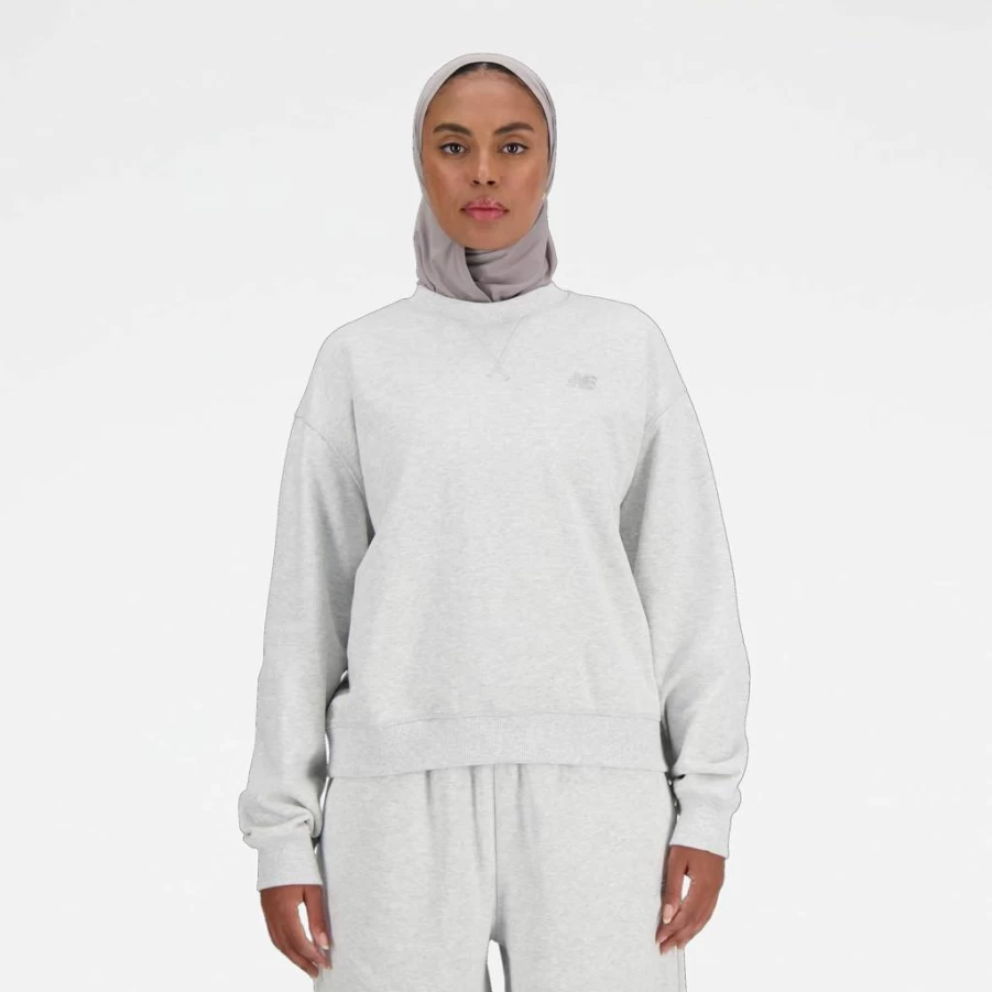 New Balance Women's French Terry Crewneck Sweatshirt - Athletic Casual Pullover