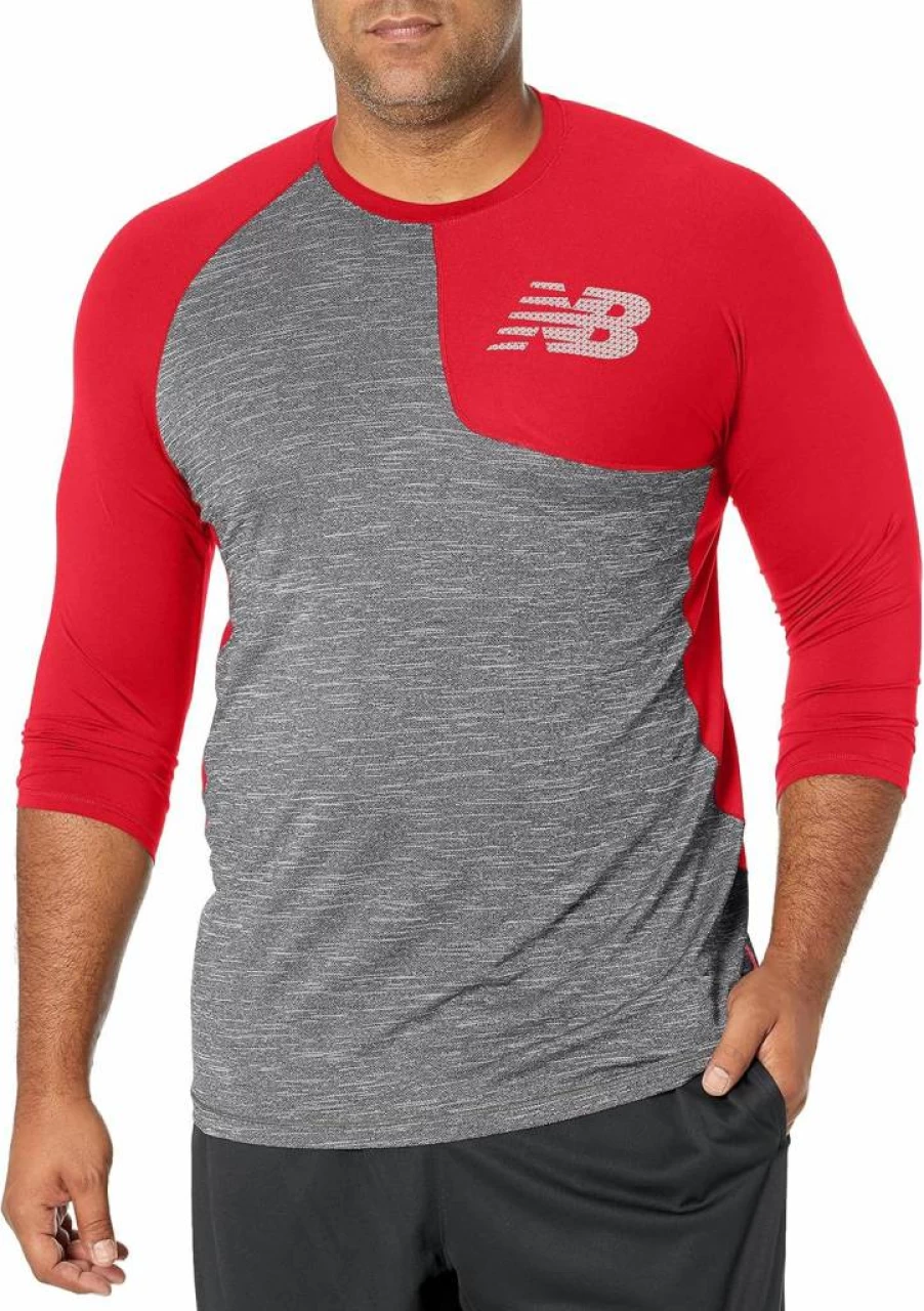 New Balance Men's Baseball Jersey Asym 2.0 Left 3/4 Sleeve Performance Top