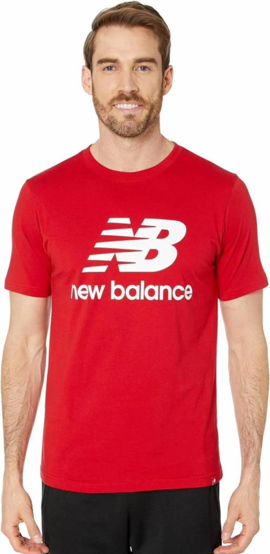 New Balance Men's Essential Stacked Logo T-Shirt - Comfortable Casual Tee for Men