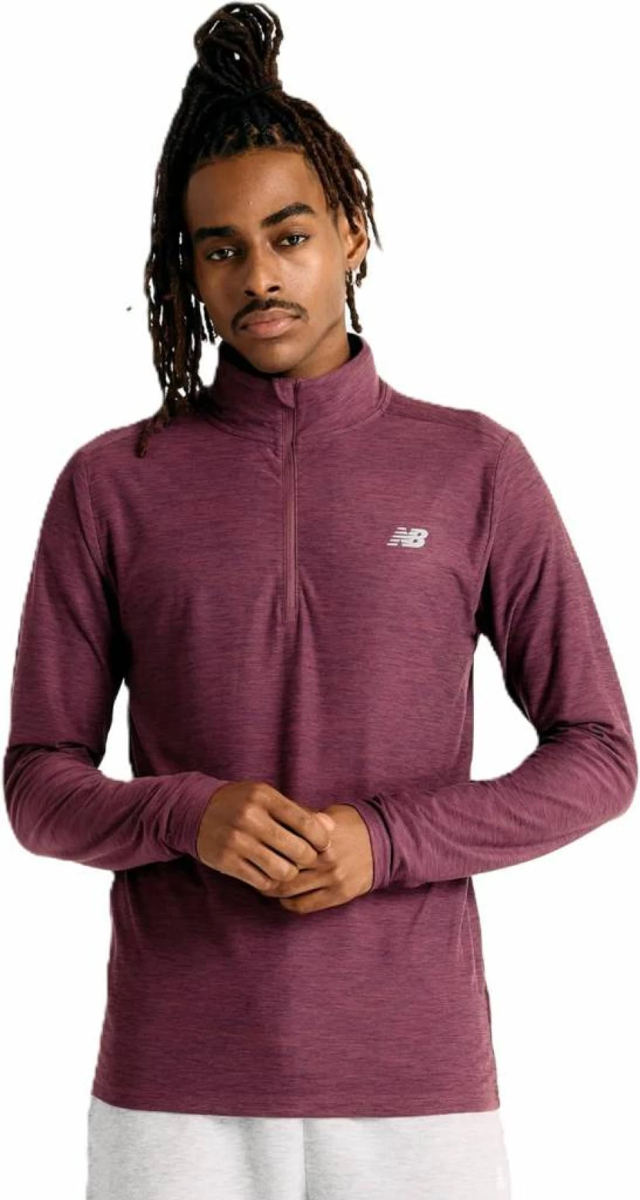 New Balance Men's Space Dye 1/4 Zip Pullover Sweatshirt Athletic Top