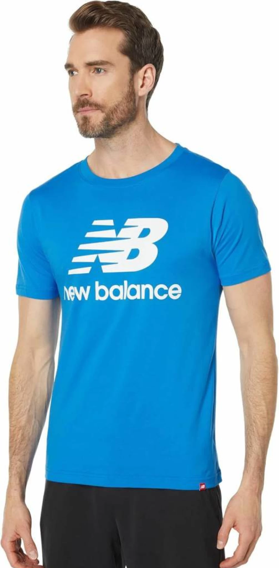 New Balance Men's Essential Stacked Logo T-Shirt - Casual Comfort Tee for Men