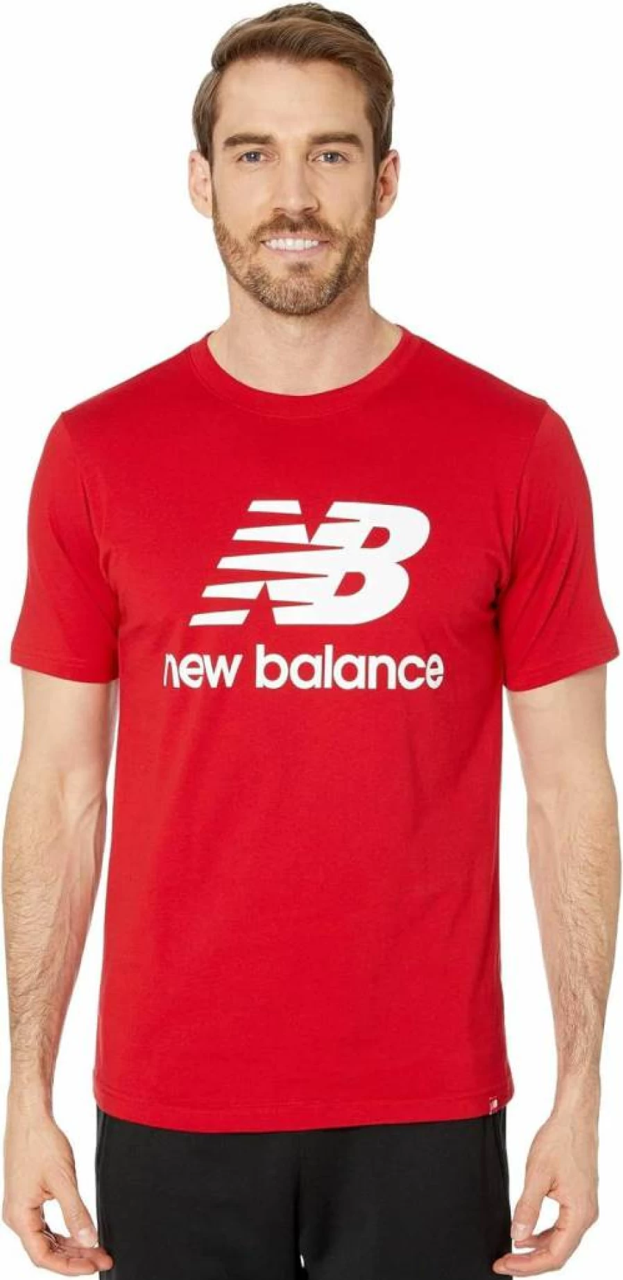 New Balance Men's Essential Stacked Logo T-Shirt - Casual Comfort Tee for Men