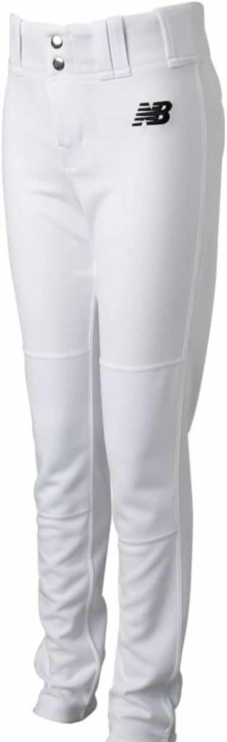 New Balance Youth Baseball Pants - Adversary 2.0 Tapered Fit, Solid White, Size S