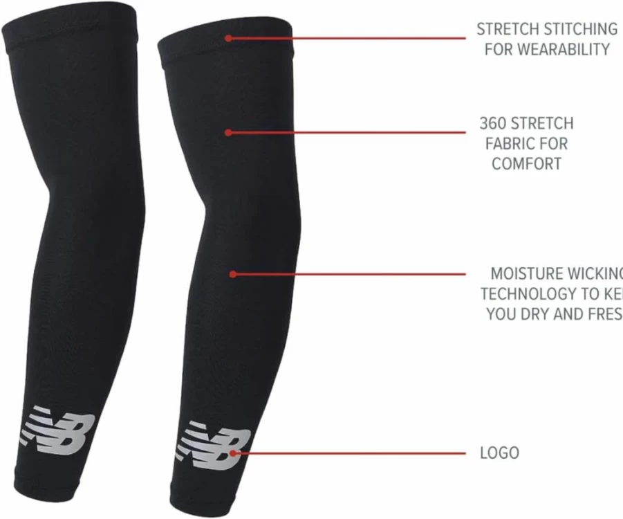 New Balance Unisex Compression Arm Sleeves for Sports & Outdoor Activities – 1 Pair Arm Warmers