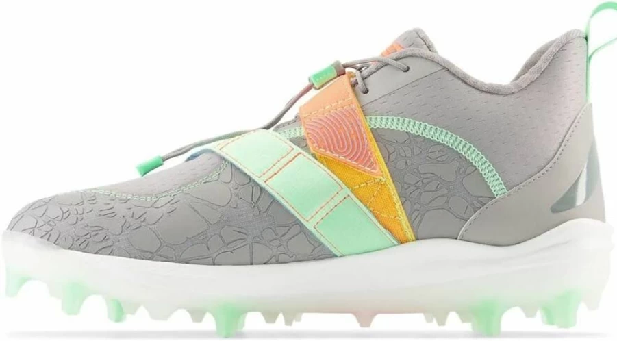 New Balance FuelCell Lindor V2 Comp Baseball Cleats for Men & Women - Team Away Grey/Electric Jade/Neon Dragonfly - Size 10.5 US Men's