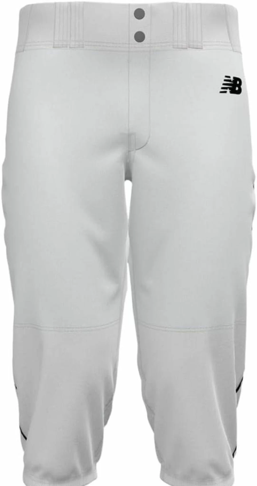 New Balance Men's Adversary 2.0 Baseball Pants - White/Black, Medium, Knit Knicker Style for Comfort & Performance