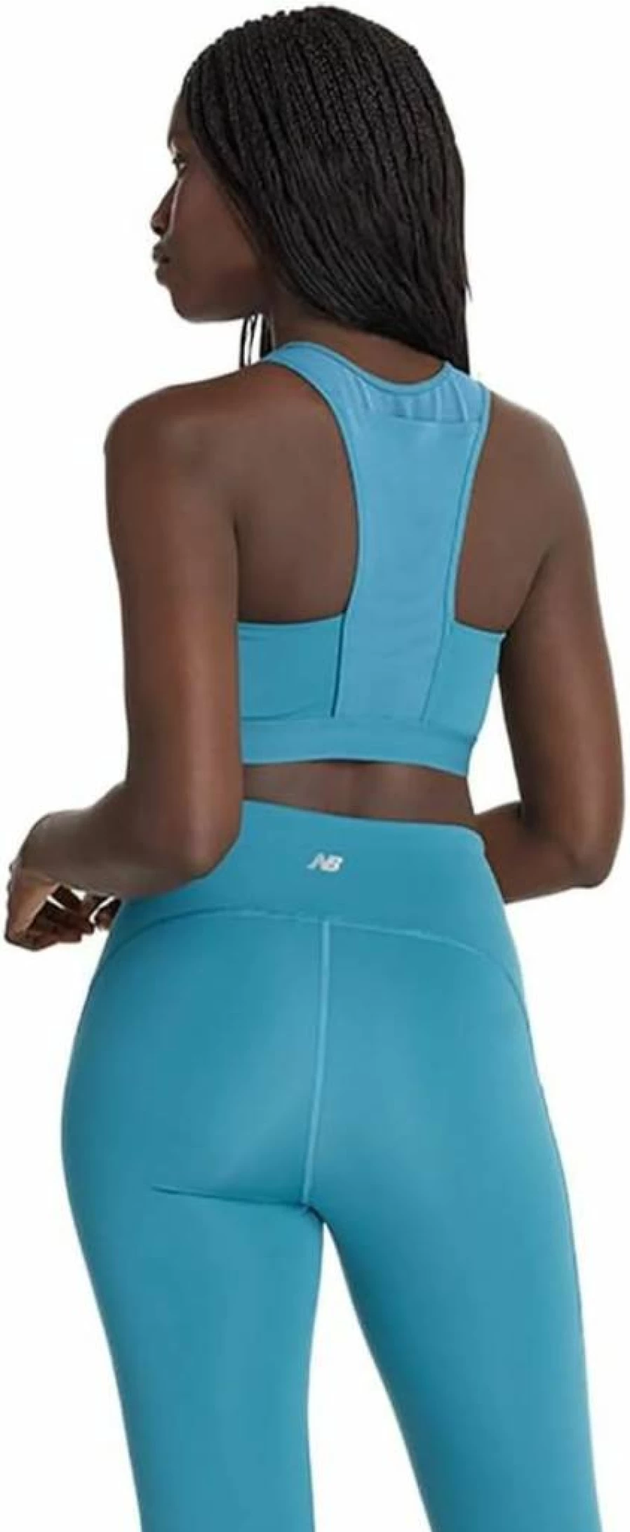 New Balance Women's Sleek Medium Support Sports Bra with Pocket for Active Wear
