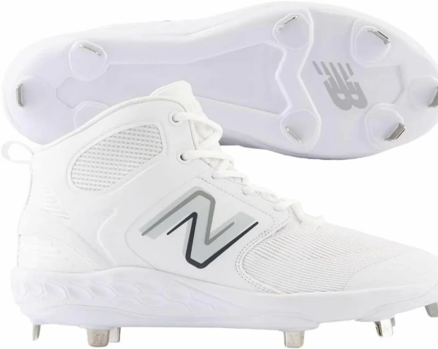 New Balance Men's Fresh Foam X 3000V6 Mid Metal Baseball Cleats for Enhanced Traction & Comfort