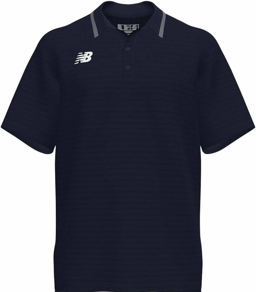 New Balance Men's Team Rally 2.0 Baseball Polo Shirt - Navy Blue Athletic Performance Top