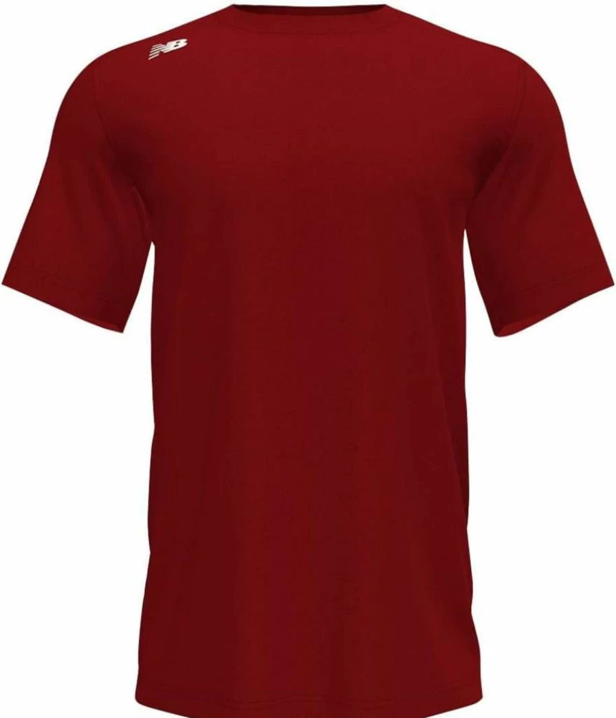 New Balance Men's Maroon Tech Performance Baseball Tee - Moisture-Wicking Athletic Shirt Size M