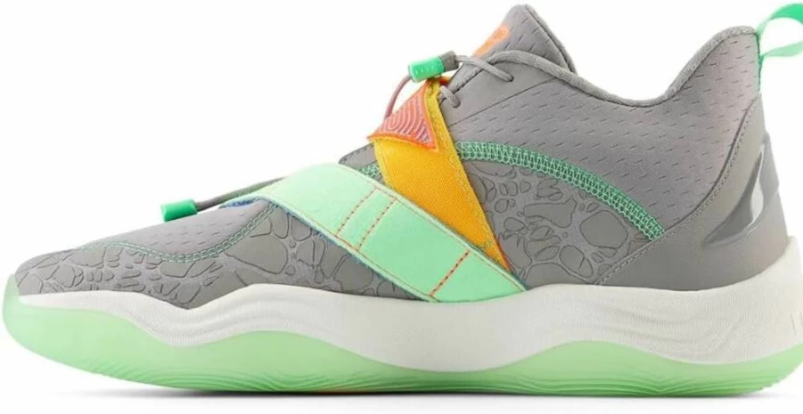 New Balance FuelCell Lindor 2 Pre-Game Baseball Shoes for Men & Women - Team Away Grey/Electric Jade/Neon Dragonfly - Size 12.5 US Men