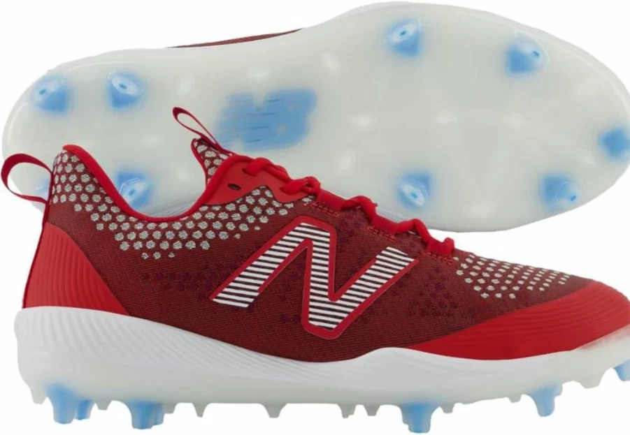 New Balance Men's Comp V3 TPU Baseball Cleats - Red | Lightweight Performance Shoes for Baseball